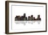 Miami Florida Skyline BW 1-Marlene Watson-Framed Giclee Print