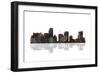 Miami Florida Skyline BW 1-Marlene Watson-Framed Giclee Print