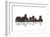 Miami Florida Skyline BW 1-Marlene Watson-Framed Giclee Print