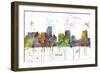 Miami Florida Skyline MCLR 1-Marlene Watson-Framed Giclee Print