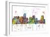 Miami Florida Skyline MCLR 1-Marlene Watson-Framed Giclee Print