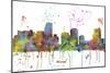 Miami Florida Skyline MCLR 1-Marlene Watson-Mounted Giclee Print