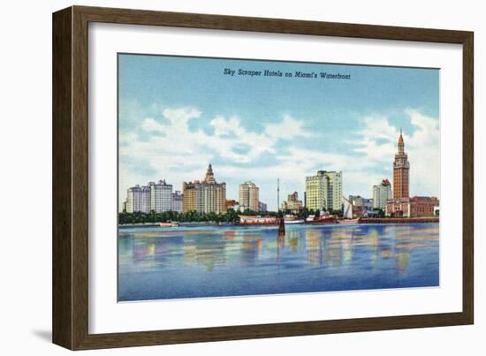 Miami, Florida - Skyline View of Skyscraper Hotels-Lantern Press-Framed Art Print