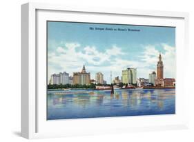 Miami, Florida - Skyline View of Skyscraper Hotels-Lantern Press-Framed Art Print