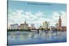 Miami, Florida - Skyline View of Skyscraper Hotels-Lantern Press-Stretched Canvas