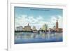 Miami, Florida - Skyline View of Skyscraper Hotels-Lantern Press-Framed Premium Giclee Print