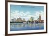 Miami, Florida - Skyline View of Skyscraper Hotels-Lantern Press-Framed Premium Giclee Print