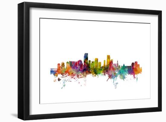 Miami Florida Skyline-Michael Tompsett-Framed Art Print