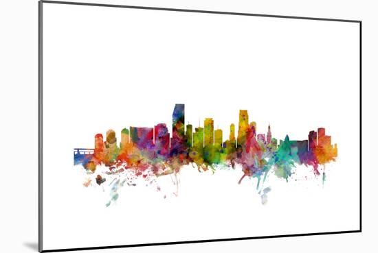 Miami Florida Skyline-Michael Tompsett-Mounted Art Print