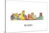 Miami Florida Skyline-Marlene Watson-Stretched Canvas