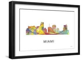 Miami Florida Skyline-Marlene Watson-Framed Giclee Print