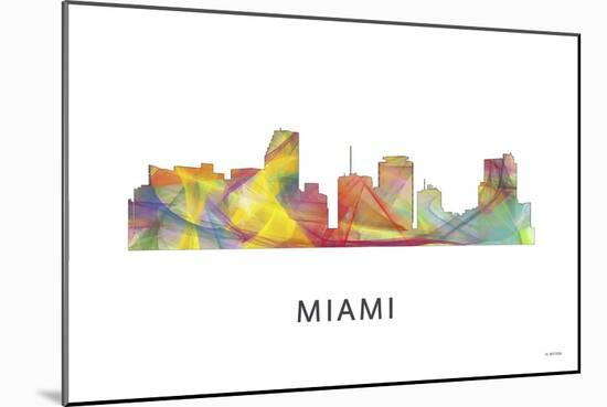 Miami Florida Skyline-Marlene Watson-Mounted Giclee Print