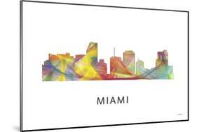 Miami Florida Skyline-Marlene Watson-Mounted Giclee Print