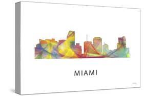 Miami Florida Skyline-Marlene Watson-Stretched Canvas