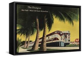 Miami, Florida - The Champion Railroad, to New York City-Lantern Press-Framed Stretched Canvas