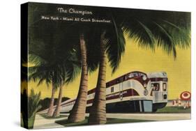 Miami, Florida - The Champion Railroad, to New York City-Lantern Press-Stretched Canvas