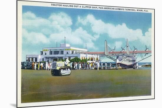 Miami, Florida - Tractor Hauling a Pan American Clipper-Lantern Press-Mounted Premium Giclee Print