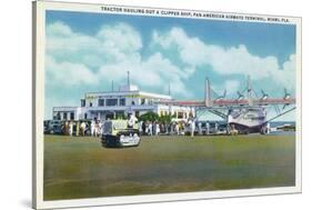 Miami, Florida - Tractor Hauling a Pan American Clipper-Lantern Press-Stretched Canvas