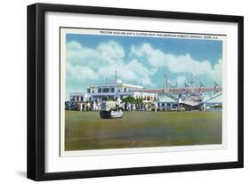 Miami, Florida - Tractor Hauling a Pan American Clipper-Lantern Press-Framed Art Print