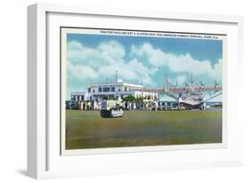 Miami, Florida - Tractor Hauling a Pan American Clipper-Lantern Press-Framed Art Print