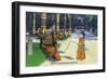 Miami, Florida - Tropical Hobbyland; Seminole Dad Showing Daughter Archery-Lantern Press-Framed Art Print