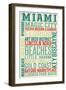 Miami, Florida - Typography-Lantern Press-Framed Art Print