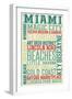 Miami, Florida - Typography-Lantern Press-Framed Art Print