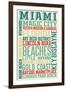 Miami, Florida - Typography-Lantern Press-Framed Art Print