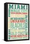 Miami, Florida - Typography-Lantern Press-Framed Stretched Canvas