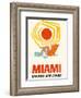 Miami, Florida - United Air Lines-Pacifica Island Art-Framed Art Print