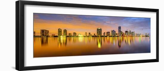 Miami, Florida, USA City Skyline Panorama.-SeanPavonePhoto-Framed Photographic Print