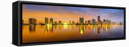 Miami, Florida, USA City Skyline Panorama-Sean Pavone-Framed Stretched Canvas