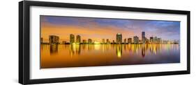 Miami, Florida, USA City Skyline Panorama-Sean Pavone-Framed Premium Photographic Print