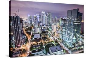 Miami, Florida, USA Downtown Nightt Aerial Cityscape at Night.-SeanPavonePhoto-Stretched Canvas