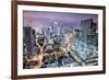 Miami, Florida, USA Downtown Nightt Aerial Cityscape at Night.-SeanPavonePhoto-Framed Photographic Print