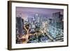 Miami, Florida, USA Downtown Nightt Aerial Cityscape at Night.-SeanPavonePhoto-Framed Photographic Print