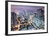 Miami, Florida, USA Downtown Nightt Aerial Cityscape at Night.-SeanPavonePhoto-Framed Photographic Print