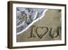 Miami, Florida, USA. I Love You Written in the Sand-Julien McRoberts-Framed Photographic Print