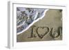 Miami, Florida, USA. I Love You Written in the Sand-Julien McRoberts-Framed Photographic Print