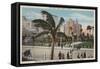 Miami, Florida - View of Bayfront Park & Hotels-Lantern Press-Framed Stretched Canvas
