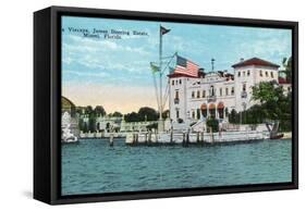 Miami, Florida - Villa Vizcaya, James Deering Estate Scene-Lantern Press-Framed Stretched Canvas