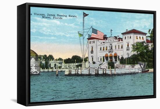 Miami, Florida - Villa Vizcaya, James Deering Estate Scene-Lantern Press-Framed Stretched Canvas