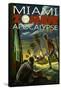 Miami, Florida - Zombie Apocalypse-Lantern Press-Framed Stretched Canvas