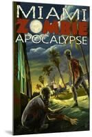 Miami, Florida - Zombie Apocalypse-Lantern Press-Mounted Art Print