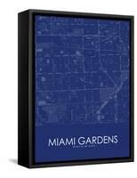 Miami Gardens, United States of America Blue Map-null-Framed Stretched Canvas