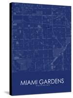 Miami Gardens, United States of America Blue Map-null-Stretched Canvas