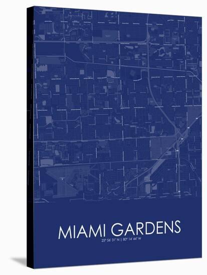Miami Gardens, United States of America Blue Map-null-Stretched Canvas