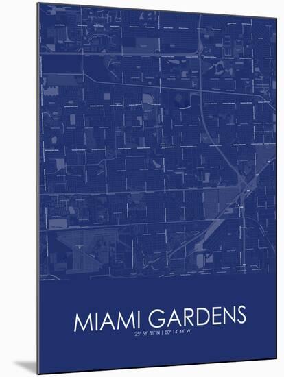 Miami Gardens, United States of America Blue Map-null-Mounted Poster