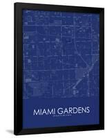 Miami Gardens, United States of America Blue Map-null-Framed Poster