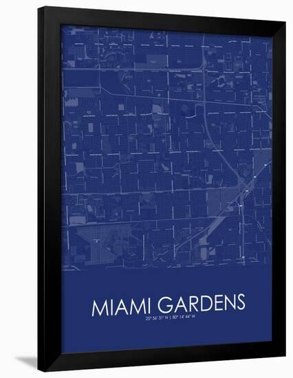 Miami Gardens, United States of America Blue Map-null-Framed Poster